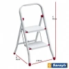 Mey İthalat® Saraylı Pratik Metal Merdiven Beyaz 2 Basamaklı
