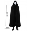 Mey İthalat® Siyah Kapüşonlu 120 cm Pelerin ve Beyaz Boyanabilir Tam Yüz Maske