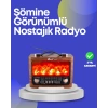 Mey İthalat® Taşınabilir Kamp Hoparlörü – Solar Şarjlı, Şömine Efektli, 7W Güçlü Ses