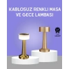 Mey İthalat® Touch Gece Lambası – Dokunmatik Kontrol, Kablosuz Kullanım, Metal Gövde