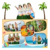 Mey İthalat® Tropikal Esintili Hawaii Yapraklı Parti Eteği Yetişkin Boy