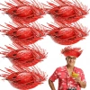 Mey İthalat® Tropikal Parti Kırmızı Hasır Hawaii Şapkası 13x36 cm