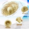 Mey İthalat® Tropikal Parti Naturel Hasır Hawaii Şapkası 13x36 cm