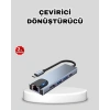 Mey İthalat® Type-C Çoklu Dönüştürücü – Alüminyum Gövde, Hızlı Veri Aktarımı ve Şarj Desteği