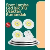 Mey İthalat® Uzaktan Kumanda İle Kontrol Edilebilen Yapışkanlı 3 Lü Kablosuz Led Spot Lamba