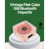 Mey İthalat® Vintage Tarz Bluetooth Hoparlör – Gece Işığı ve Zaman Göstergeli