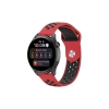 Mey İthalat®  Watch 20mm Spor Delikli Kordon - Kırmızı-Siyah