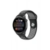 Mey İthalat®  Watch 20mm Spor Delikli Kordon - Siyah-Gri