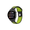 Mey İthalat®  Watch 20mm Spor Delikli Kordon - Siyah-Yeşil