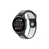 Mey İthalat®  Watch 22mm Spor Delikli Kordon - Siyah-Beyaz