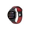 Mey İthalat®  Watch 22mm Spor Delikli Kordon - Siyah-Kırmızı