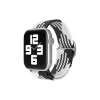 Mey İthalat®  Watch 22mm Star Kordon - Siyah-Beyaz