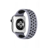 Mey İthalat®   Watch 38mm Ayarlı Delikli Silikon Kordon - Gri-Siyah