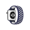 Mey İthalat®   Watch 38mm Ayarlı Delikli Silikon Kordon - Lacivert-Beyaz