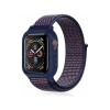Mey İthalat®   Watch 38mm Hasırlı Cırtcırtlı Kasalı Kordon - Lacivert-Mürdüm