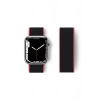 Mey İthalat®   Watch 38mm Hasırlı Cırtcırtlı Kordon - Pembe-Siyah