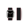 Mey İthalat®   Watch 38mm Hasırlı Cırtcırtlı Kordon - Pembe-Siyah