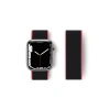 Mey İthalat®   Watch 38mm Hasırlı Cırtcırtlı Kordon - Pembe-Siyah