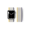 Mey İthalat®   Watch 38mm Hasırlı Cırtcırtlı Kordon - Sarı-Beyaz