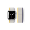 Mey İthalat®   Watch 38mm Hasırlı Cırtcırtlı Kordon - Sarı-Beyaz