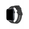 Mey İthalat®   Watch 38mm KR408 Çizgili Silikon Kordon - Koyu Gri