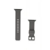 Mey İthalat®   Watch 38mm KR408 Çizgili Silikon Kordon - Koyu Gri