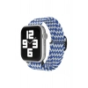 Mey İthalat®   Watch 42mm Star Kordon - Zigzag Beyaz-Mavi