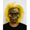 Mey İthalat® Wild Skull - Bakır Kafatası Sarı Saçlı İskelet Maske