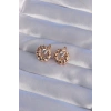 Mey İthalat® XUPİNG Rose Renk Oval Zirkon Taşlı Burgu Model Küpe