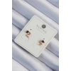 Mey İthalat® Xuping Rose Renk Siyah Zirkon Taşlı Kıvrımlı Küpe