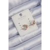 Mey İthalat® Xuping Rose Renk Zirkon Taşlı Bombeli Topçuk Earcuff Küpe