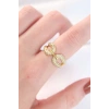 Mey İthalat® Zirkon Taşlı Gold Renk Ayarlanabilir Yüzük