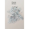 Oya Abiye Bileklik Kolye Pleksi Metalik Plastik Pul Gümüş Renk 24 gram 210 adet - BNC573