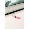 Pembe Kuvars Doğal Taşı Zincirli El Yapımı Tasarımlı Kolye Uç: 3,5 cm Zincir: 20 cm Kutulu