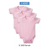 Pembe Yarım Kol Body Zıbın 7-12 YAŞ Çocuklar İçin (3 ADET) Alttan Çıtçıtlı Özel Gereksinimli