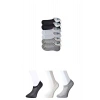 Siyah Gri ve Beyaz Erkek Görünmez Çorap 6 çift