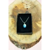 Sodalit Doğal Taşı Zincirli El Yapımı Kolye Uç: 1,5 cm Zincir: 20 cm Kutulu
