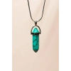 Turkuaz Doğal Taşı Zincirli El Yapımı Kolye Uç: 3 cm Zincir: 20 cm Kutulu