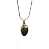 Turmalin Doğal Taşı Zincirli El Yapımı Kolye Uç: 2 cm Zincir: 20 cm Kutulu