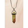 Unakit Doğal Taşı Zincirli El Yapımı Kolye Uç: 3 cm Zincir: 20 cm Kutulu