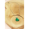 Yeşim Taşı Doğal Taşı Zincirli El Yapımı Kolye Uç: 2 cm Zincir: 20 cm Kutulu