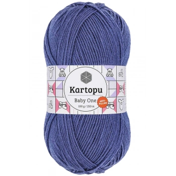 1 Adet Baby One Tüylenmeyen El Örgü İpi Yünü Açık Lacivert K604