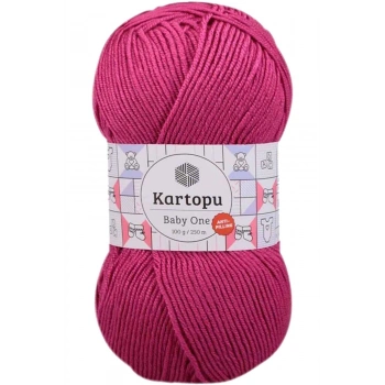 1 Adet Baby One Tüylenmeyen El Örgü İpi Yünü Fuşya K245