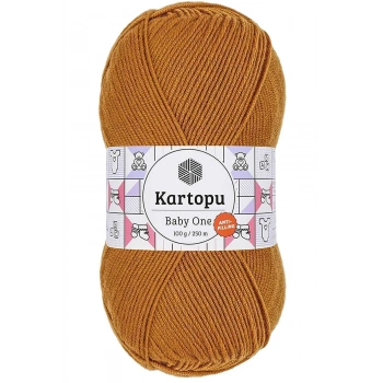 1 Adet Baby One Tüylenmeyen El Örgü İpi Yünü Hardal K1854