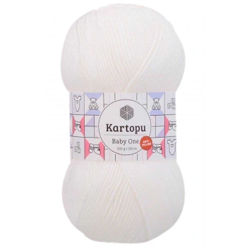1 Adet Baby One Tüylenmeyen El Örgü İpi Yünü Kar Beyaz K010