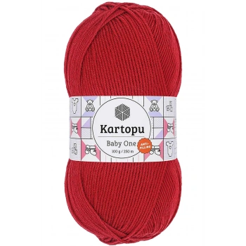 1 Adet Baby One Tüylenmeyen El Örgü İpi Yünü Kırmızı K125