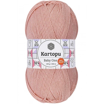 1 Adet Baby One Tüylenmeyen El Örgü İpi Yünü Pudra K258
