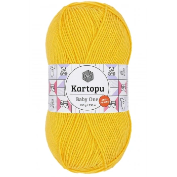 1 Adet Baby One Tüylenmeyen El Örgü İpi Yünü Sarı K154