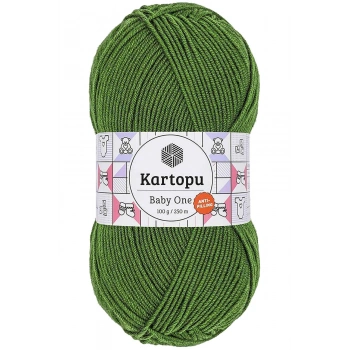 1 Adet Baby One Tüylenmeyen El Örgü İpi Yünü Yeşil K1391
