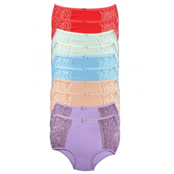 10 Adet Kenar Dantelli Toparlayıcı Yüksek Bel Bato Külot